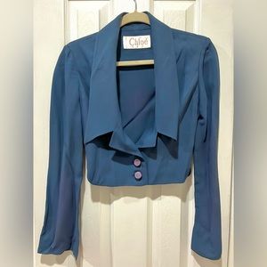 Chloe Royal Blue Cropped Blazer